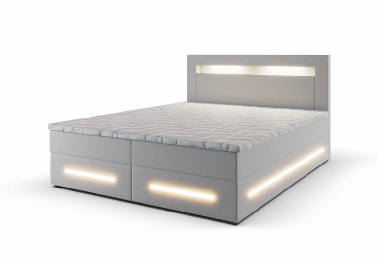 MANU kárpitozott boxspring ágy + fedőmatrac